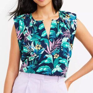 Loft Tropical Short Sleeve‎ Top Size S